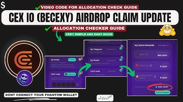 CEX IO Airdrop Allocation Check and Claim Update || Becexy (CEX IO) Airdrop Video Code Kaha se ln