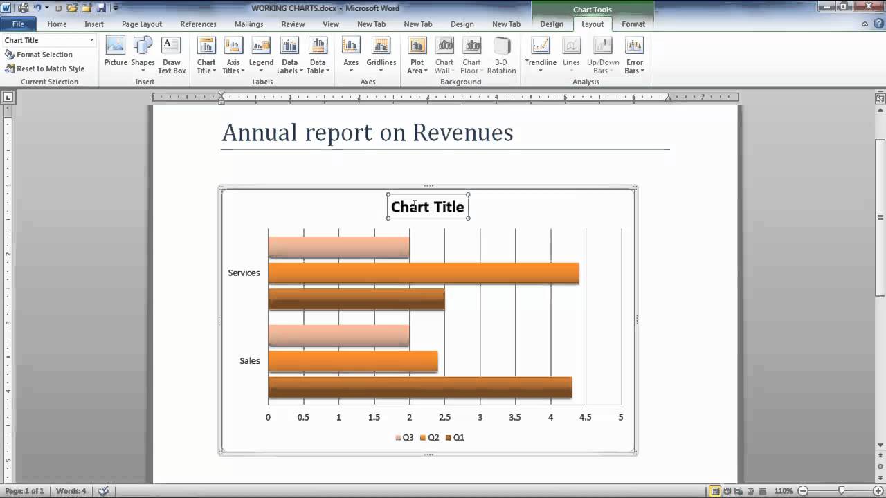 Charts In Microsoft Word 2010