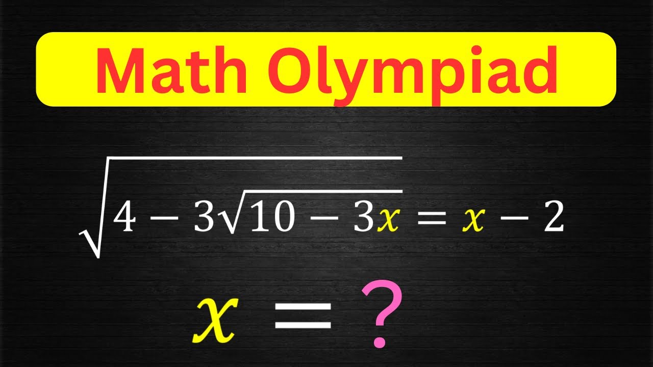 A Very Nice Algebra Challenge | Math Olympiad Problem - YouTube