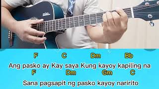 SA ARAW NG PASKO # guitar chords tutorial (Edwin de chavez channel)