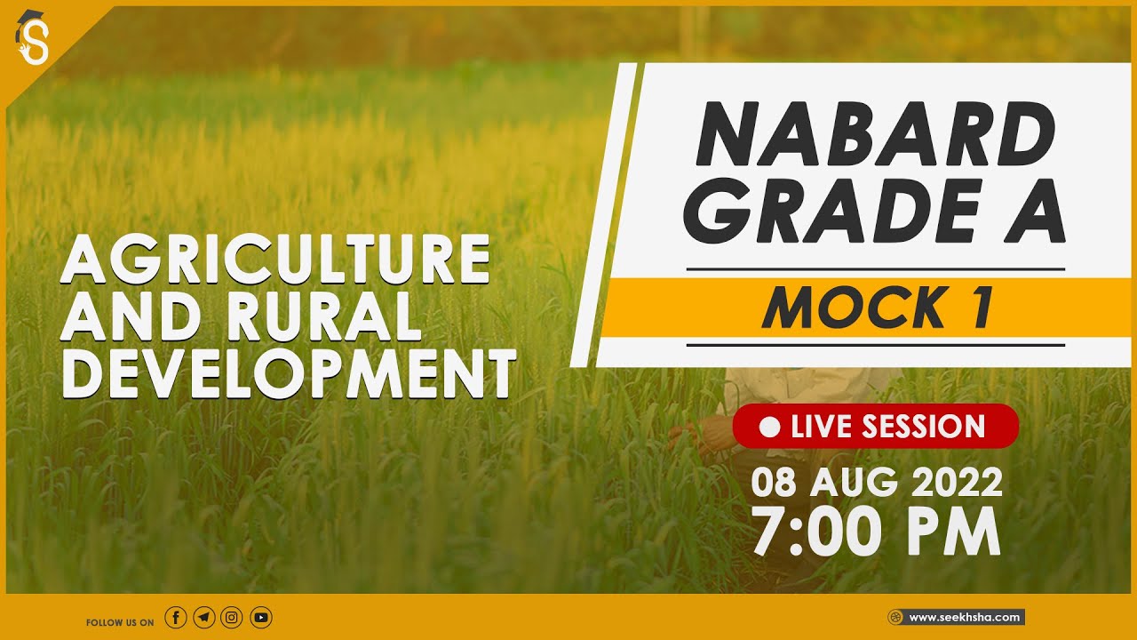 Mock 1- Agriculture and Rural Development-NABARD Grade A 2022 # ...