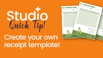 Studio Tutorial: Create Your Own Receipt Template 🧾