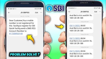 SBI Bank your mobile number is not registered for this facility ?