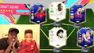 9 YEAR KID 194 RATED FUT DRAFT!! LITTLE BROTHER FUT DRAFT CHALLENGE (FIFA 20)