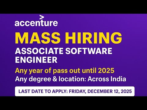 ACCENTURE OFF CAMPUS DRIVE 2025 MASS HIRING ASSOCIATE SOFTWARE ENGINEER ...
