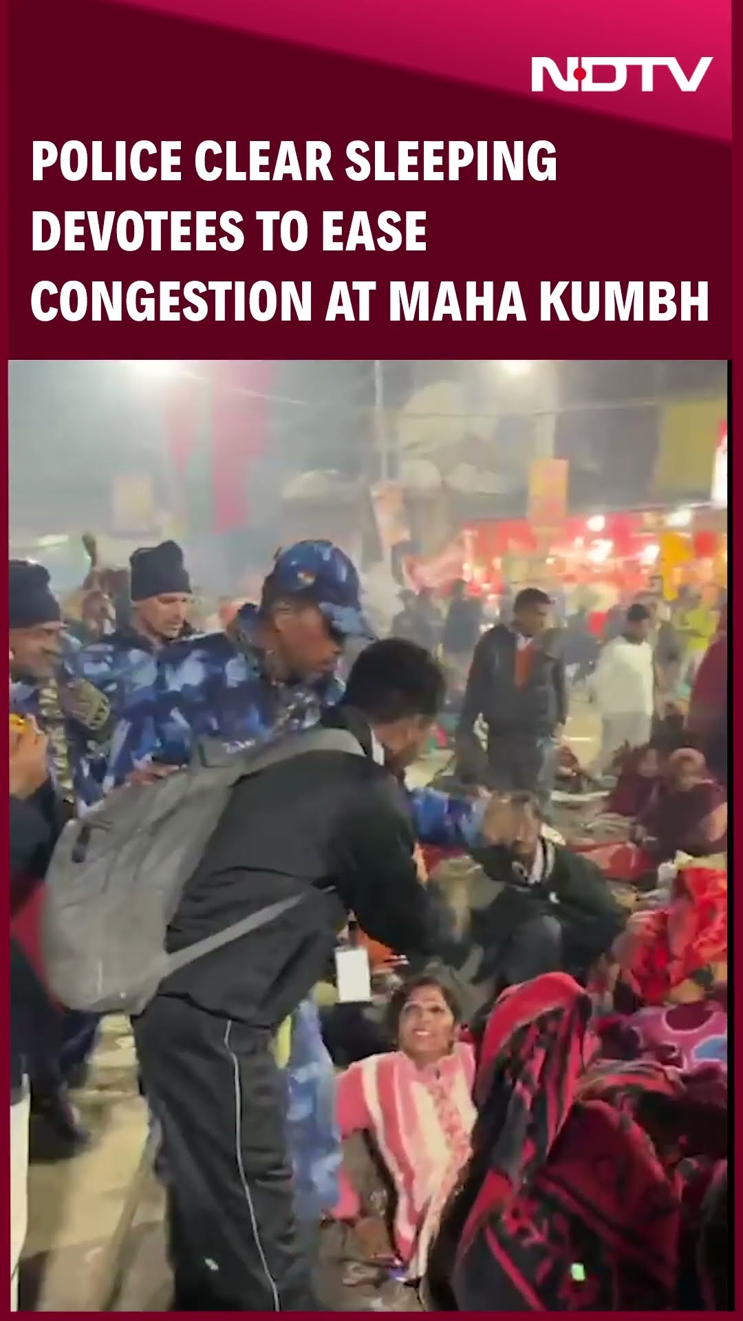 Maha Kumbh Stampede | Police Remove Devotees Sleeping On Road To Ease Congestion Amid Chaos
