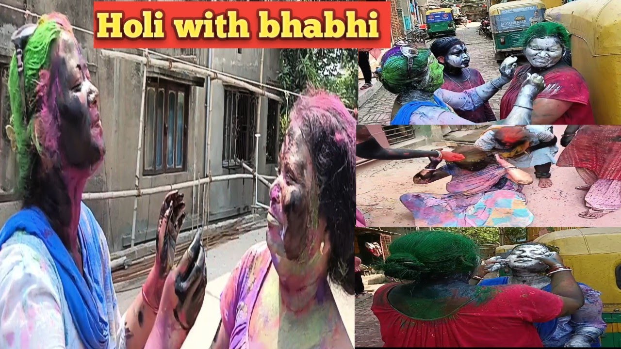 Holi with bhabhi#holi video #colors #fistvlogviral 😉😉😉😉