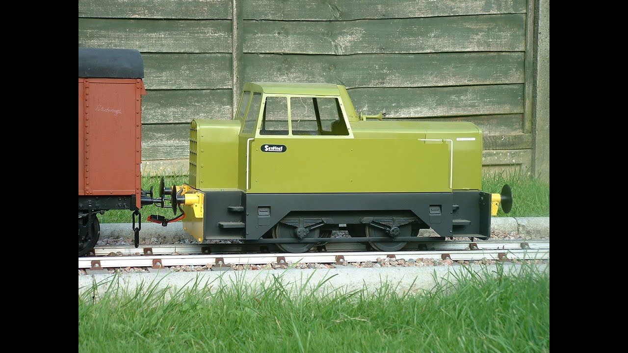 5 inch gauge Maxitrak Rolls Royce Sentinel shunter on a Freight Train