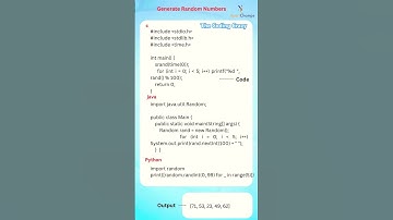 generate random number in C, Java, python