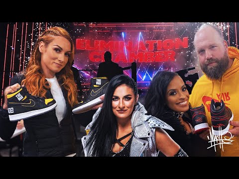 Custom shoes for WWE's Becky Lynch, Sonya Deville, Zelina Vega plus a visit to Barstool Sports!