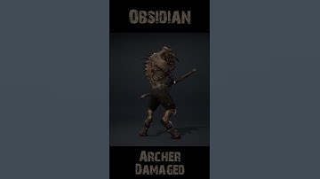 Obsidian Archer Damaged 360 #character #rogerkint #3d #animation #gaming #unity #unreal #obsidian