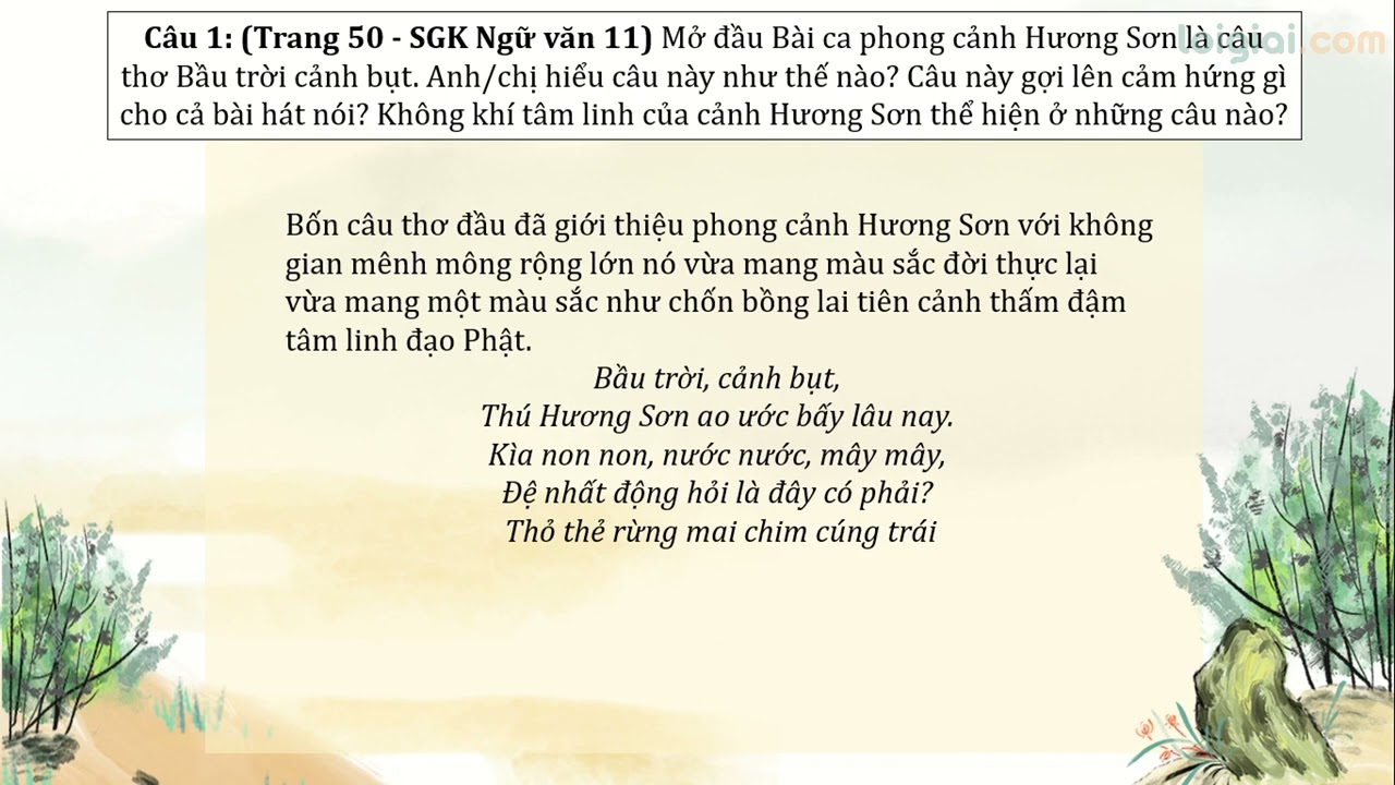 25 câu Trắc nghiệm Bài ca phong cảnh Hương Sơn có đáp án 2023  Ngữ Văn lớp  11