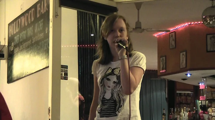 Lisa Ewing at the karaoke