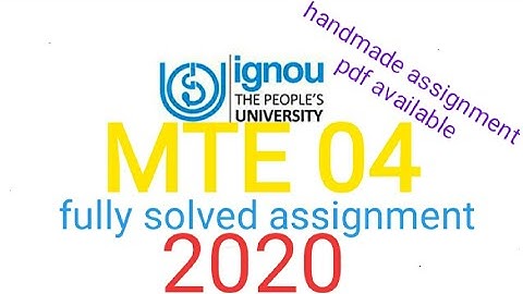 #MTE 04 || FULLY SOLVED ASSIGNMENT 2020 || Handmade pdf available in description
