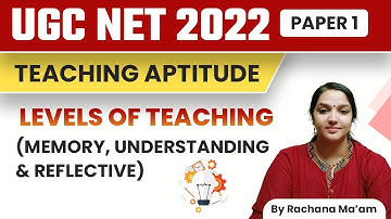 UGC NET 2022 23 | Levels of Teaching (Memory, Understanding & Reflective) by Rachana Mam | JRFAdda
