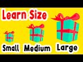 Learn SIZES For KIDS Small Medium And Large For Preschool Learning Videos For Toddlers 