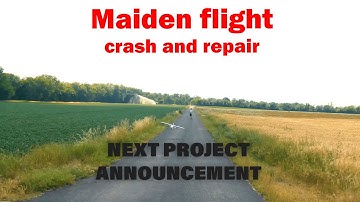 Maiden flight of my DIY airplane + crash and repair | Next project announcement