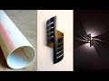 Modern lighting ideas from pvc pipe  simple wall lamp  diy crafts