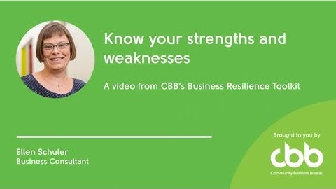 Know your strengths and weaknesses | Business models - Business Resilience Toolkit