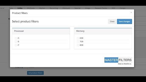 Master Filters Extension for OpenCart