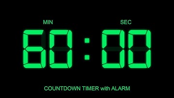 60 Minute Countdown Timer with Alarm on Start and Finish time , glowing Digital Clock Timer Free!
