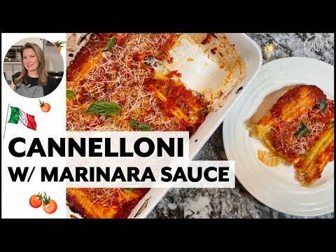 Italian Cannelloni With Chicken & Ricotta + Delicious Homemade Marinara Sauce!!