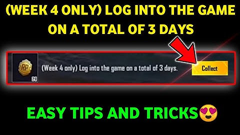 (WEEK 4 ONLY) LOG INTO THE GAME ON A TOTAL OF 3 DAYS MISSION🔥Bgmi Pubg Mobile mission