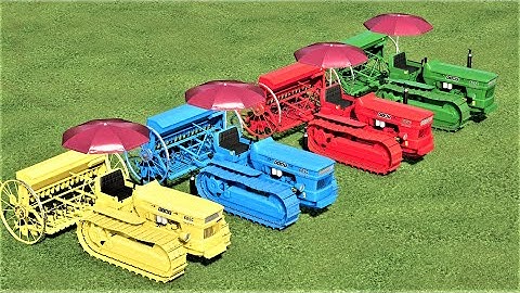 MINI TRACTORS OF COLORS ! TRANSPORTING MINI PALLET TRACTORS TO SEEDING JOBS ! Farming Simulator 22