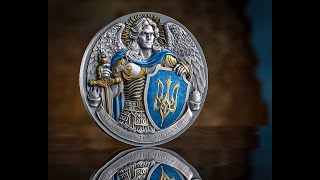 St. Michael: The Patron of Kyiv 5 oz Antique finish Silver Coin 10$ Niue 2024