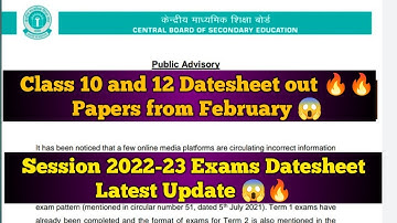 Class 10 And 12 Date Sheet Out 🔥🔥| ICSE , ISC , CBSE Official Date Sheet | Latest Update , News