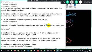 27 CLASS CAST EXCEPTION AND INSTANCE OF