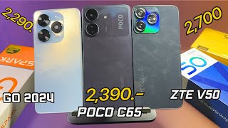 รีวิว Tecno GO 2024 VS POCO C65 VS ZTE V50 design เปรียบเทียบตัวไหนคุ้ม ไม่มีอวย