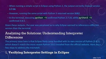 Resolving the Python Version Mismatch Between Terminal and Eclipse