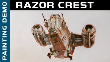 Painting the Razor Crest from The Mandalorian : : Time lapse oil painting demo by Milé Murtanovski