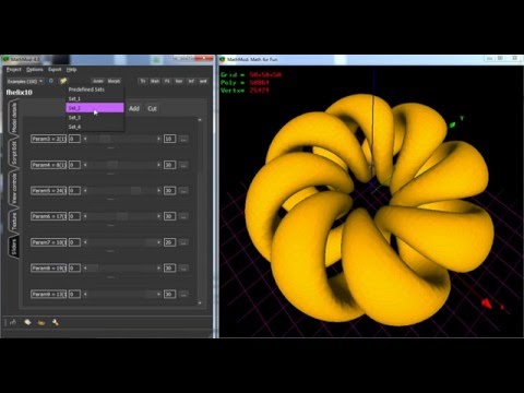 MathMod User defined parameters with sliders linked to them
