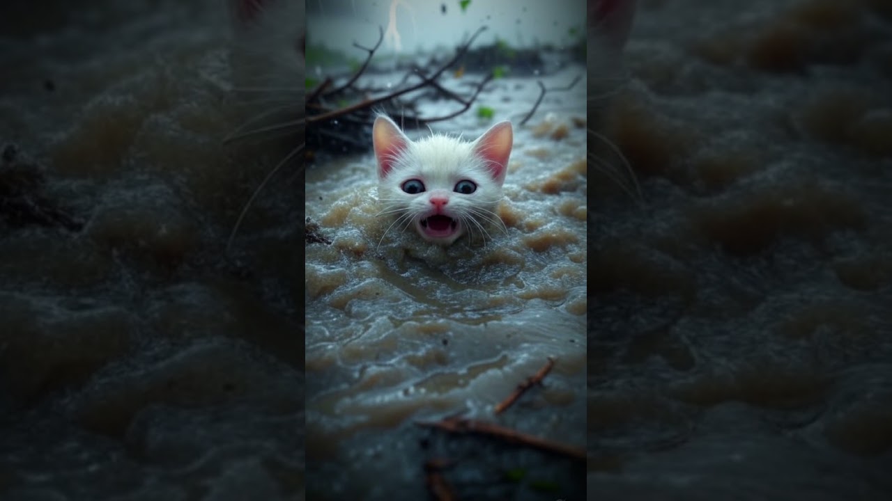 The Saddest Kitten Cry You’ll Ever Hear – A Flood Took Everything
