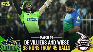 PSL 2019 Match 10: Multan Sultans vs Lahore Qalandars | AB de Villiers David Wiese Partnership screenshot 1