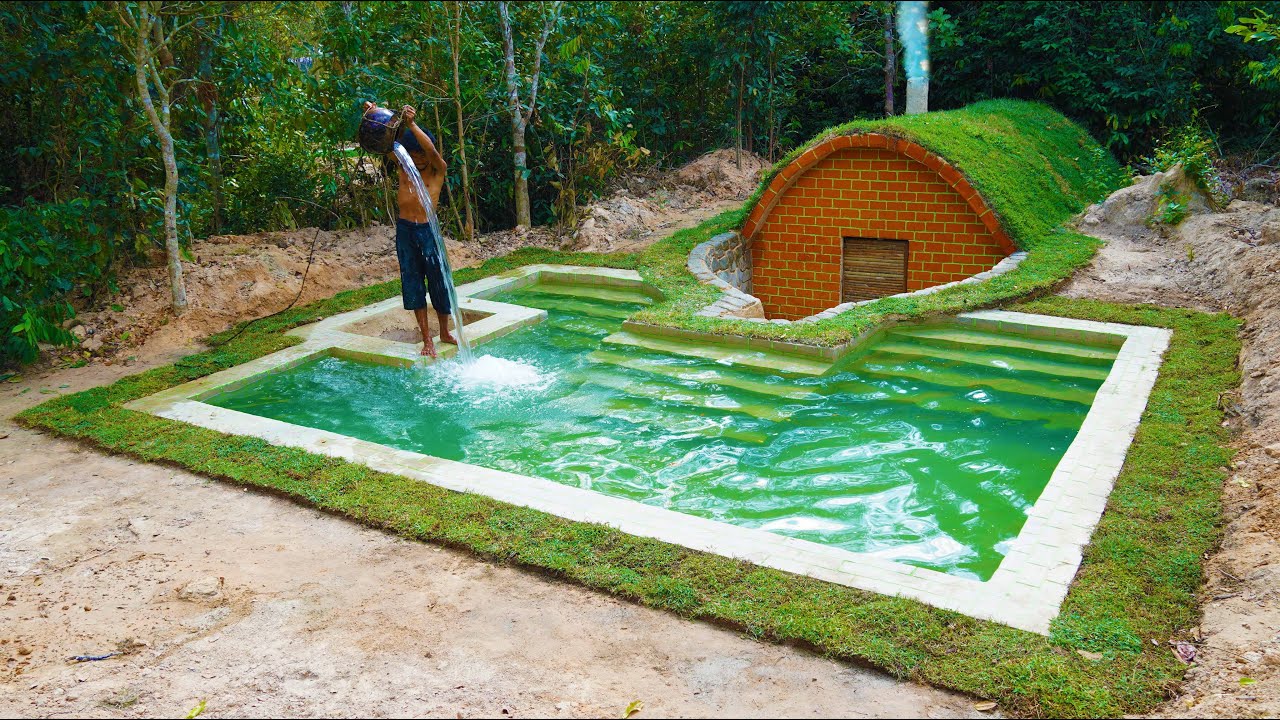 45Days Building Underground House And Swimming Pool with Decoration ...