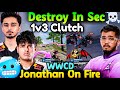 Jonathan 1v3 Clutch🥶 Destroy Scout Team🥵 Jelly 1v3 In Sec☠️ WWCD🔥