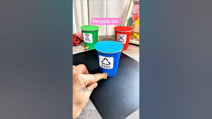 How to make diy recycle bin 🗑️ craft with paper cup 😺 #diy #jannatcraftingandart #handmade #diycraft thumbnail