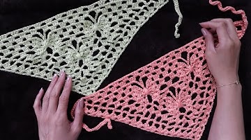 GEHAAKTE VLINDERBANDANA | GEHAAKTE VLINDERSJAAL | HAKEN VOOR BEGINNERS