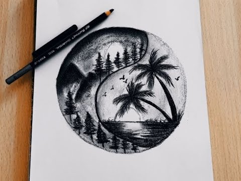 Pencil drawing Dark forest  Dibujo bosque Claroscuro dibujo Paisajes  naturales dibujo