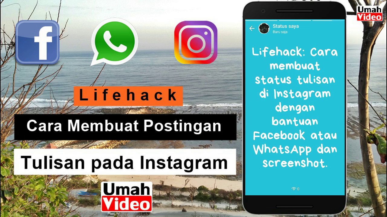 Lifehack Cara Membuat Postingan Tulisan Pada Instagram YouTube