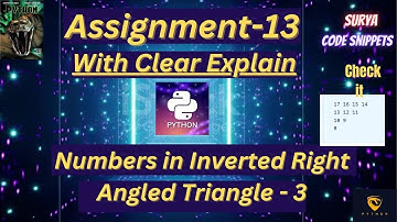 Assignment 13 | Inverted Angle Triangle -3 | CCBP | NxtWave  | #python #code|#nxtwave #idp
