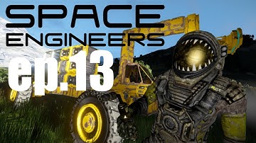 Rasas Space engineers LP ep 13 Building a forklift while wolves try to sabotage me constantly