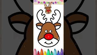 Rudolph the Red Nose Reindeer Drawing and Coloring  for Kids Toddlers Preschoolers #christmas