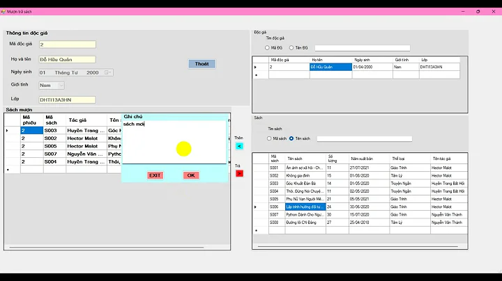 Video Demo Dự án Quản lý thư viên Window Form/C# nhóm 1