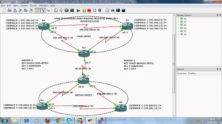 HOW TO CONFIGURE EIGRP ROUTING PROTOCOL USING MD5 AUTHENTICATION PART 1