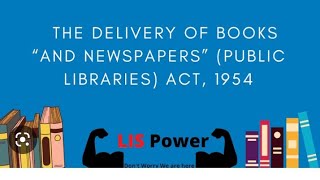 Delivery Of Books And Newspapers Public Libraries Act 1954