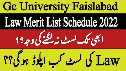 When Gcuf will Upload Law Merit Lists 2022_2023 | Gcuf Law Admissions | Gcuf Law Merit List Schedule